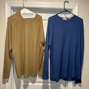 Bachrach 2 pack long sleeve v-neck Acrylic shirts size 2XL